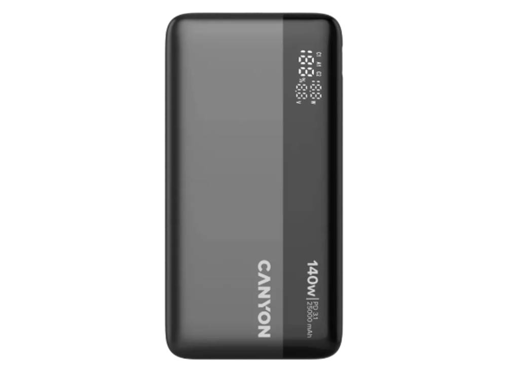 Prijenosni baterijski punjač Canyon PB-240 25000 mAh PD140W 2xUSB-C (Ž) / USB-A (Ž) - dark grey